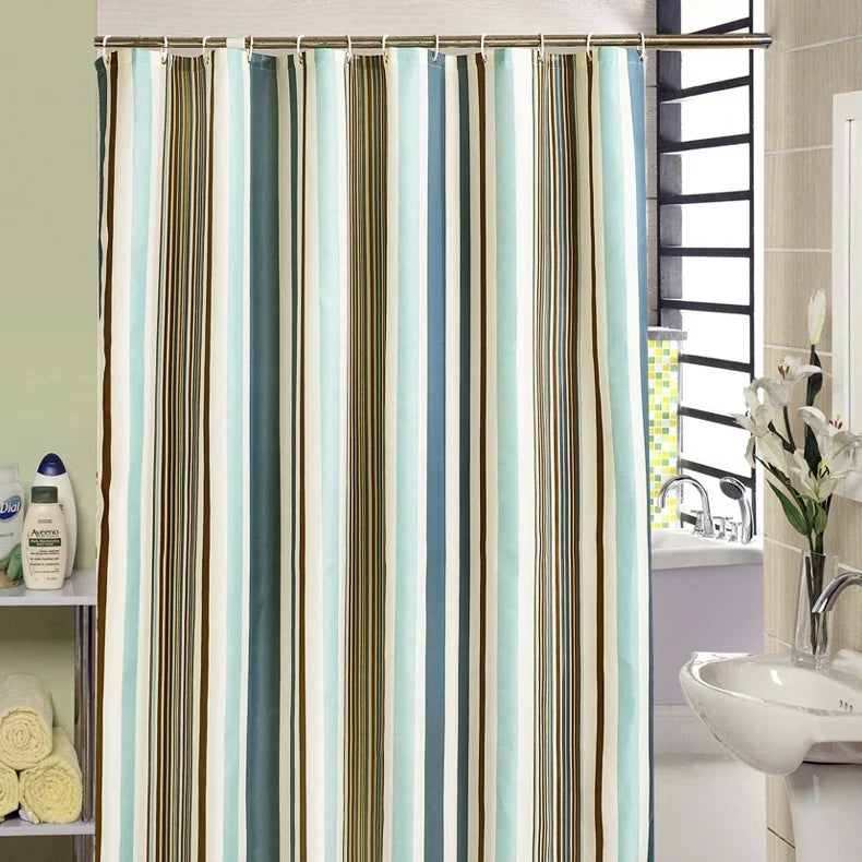 Thickened Polyester Stripe Bath Curtain Waterproof Mold Proof Room Partition Non-Light Permeable Simple Hanging Wall Paper