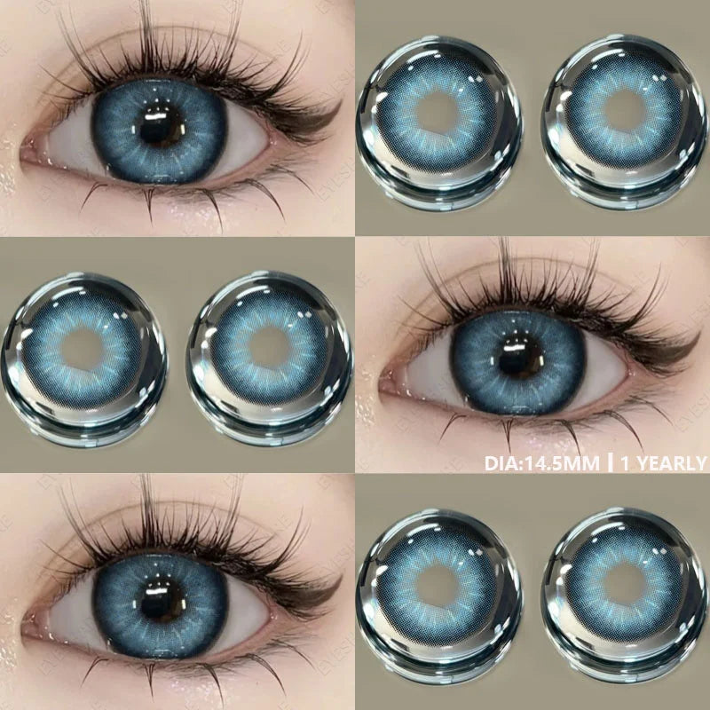 1pair/2pcs Natural Contact Lenses Colored Contact Lenses for Eyes Fashion Blue Contact Lenses Yearly Color Lenses Eyes