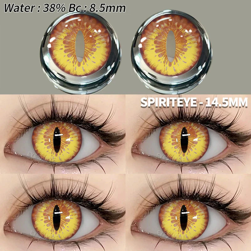 Cosplay Color Contact Lenses Halloween Contact Lenses for Eyes 2pcs Blue Color Contacts Anime Accessories Yellow Lenses