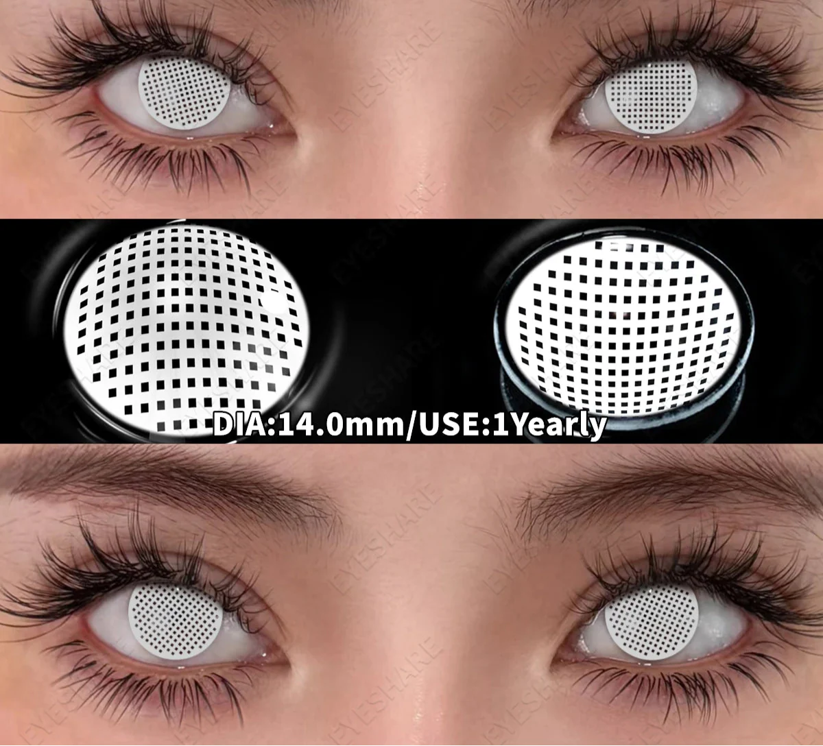 Cosplay Colored Contact Lenses Crazy White Lenses Red Anime Contacts Halloween Beauty Makeup Lens Black Eyes Contacts