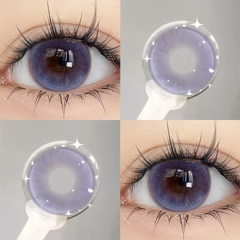 2PCS Colored Contact Lenses Cosmetics Beauty Purple Pupils Natural Contact Lens Green Multicontact Lenses Blue Lenses