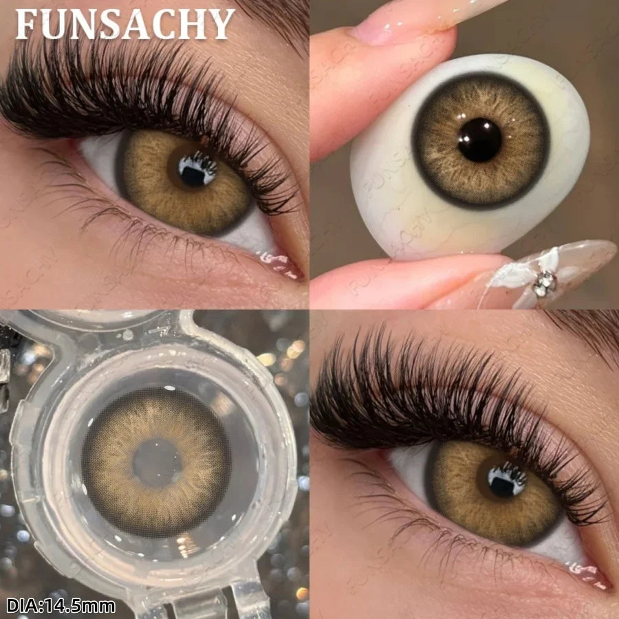 1 Pair Elesis Series Contact Lenses for Eyes Brown/Gray Colored Lenses Blue Natural Eye Contacts Annual Fast Shipping