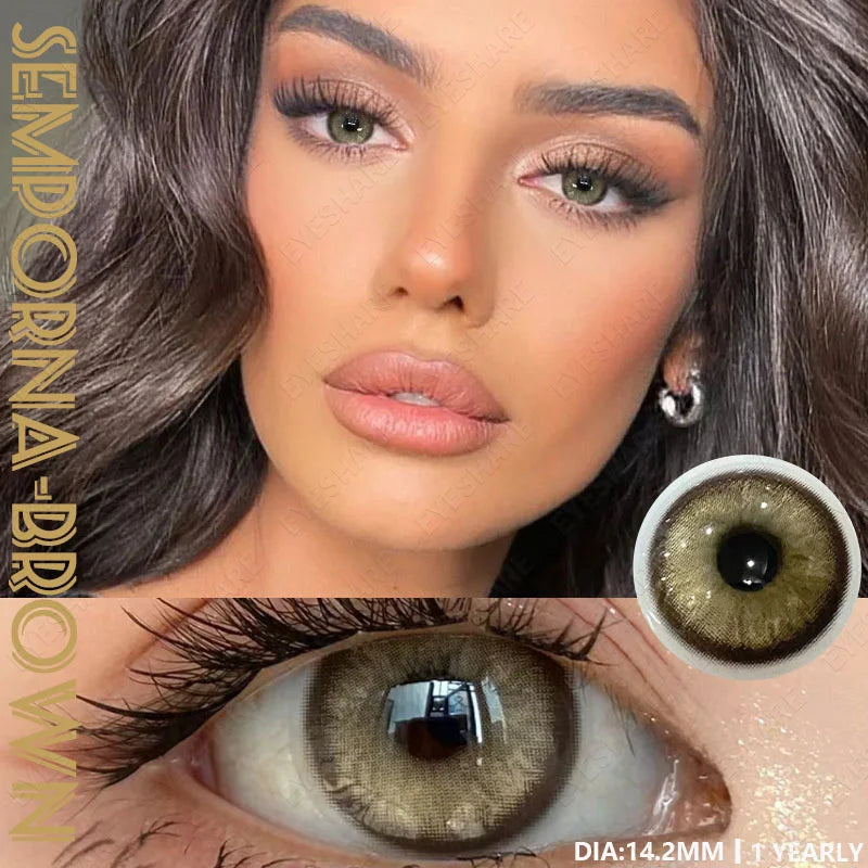 1Pair Color Contact Lenses for Eyes Blue Color Lenses Natural Gray Pupils for Eyes Green Lenses Brown Contacts Yearly