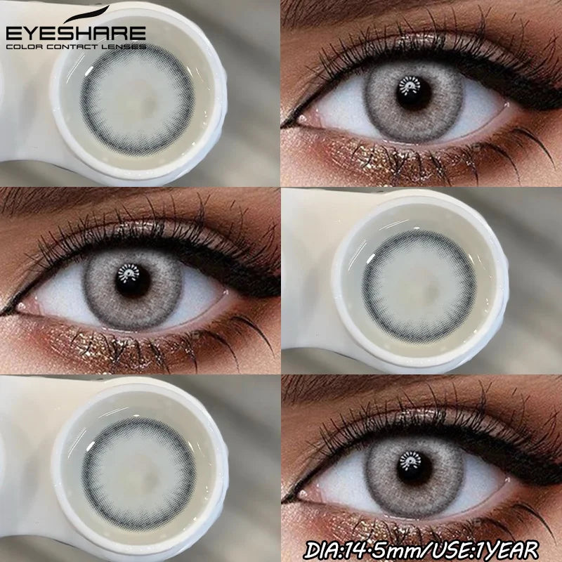 1Pair Fashion Colored Contact Lenses for Eyes Big Blue Eye Lens Natural Yearly Cosmetics Beauty Women Men Pupils