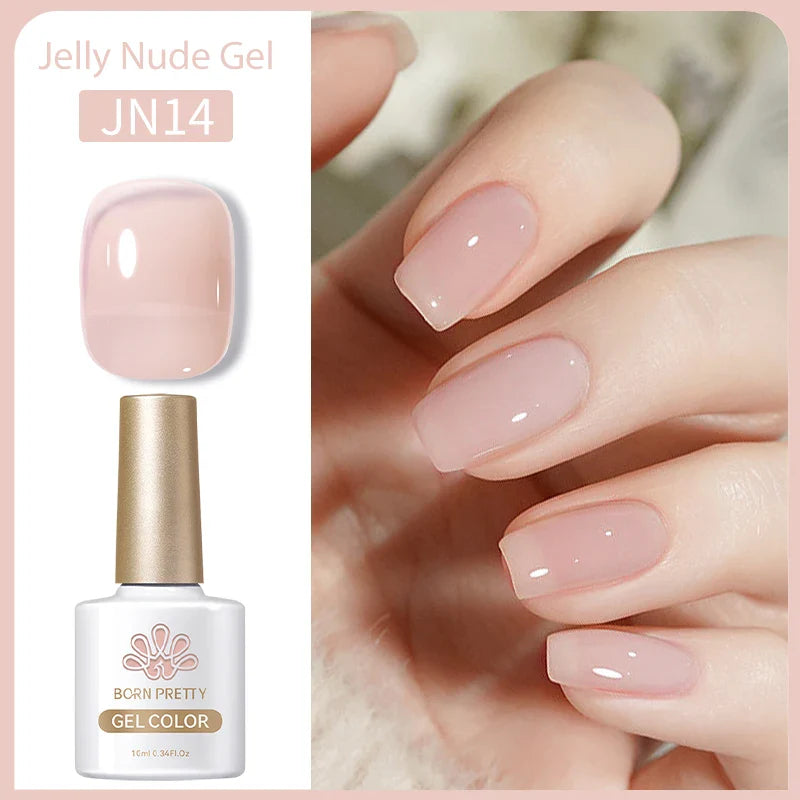 Transparen Gel Nail Polish Pink Jelly Nude Semi Transparent French Nail Camouflage UV Gel Varnish Soak Off Nail Art