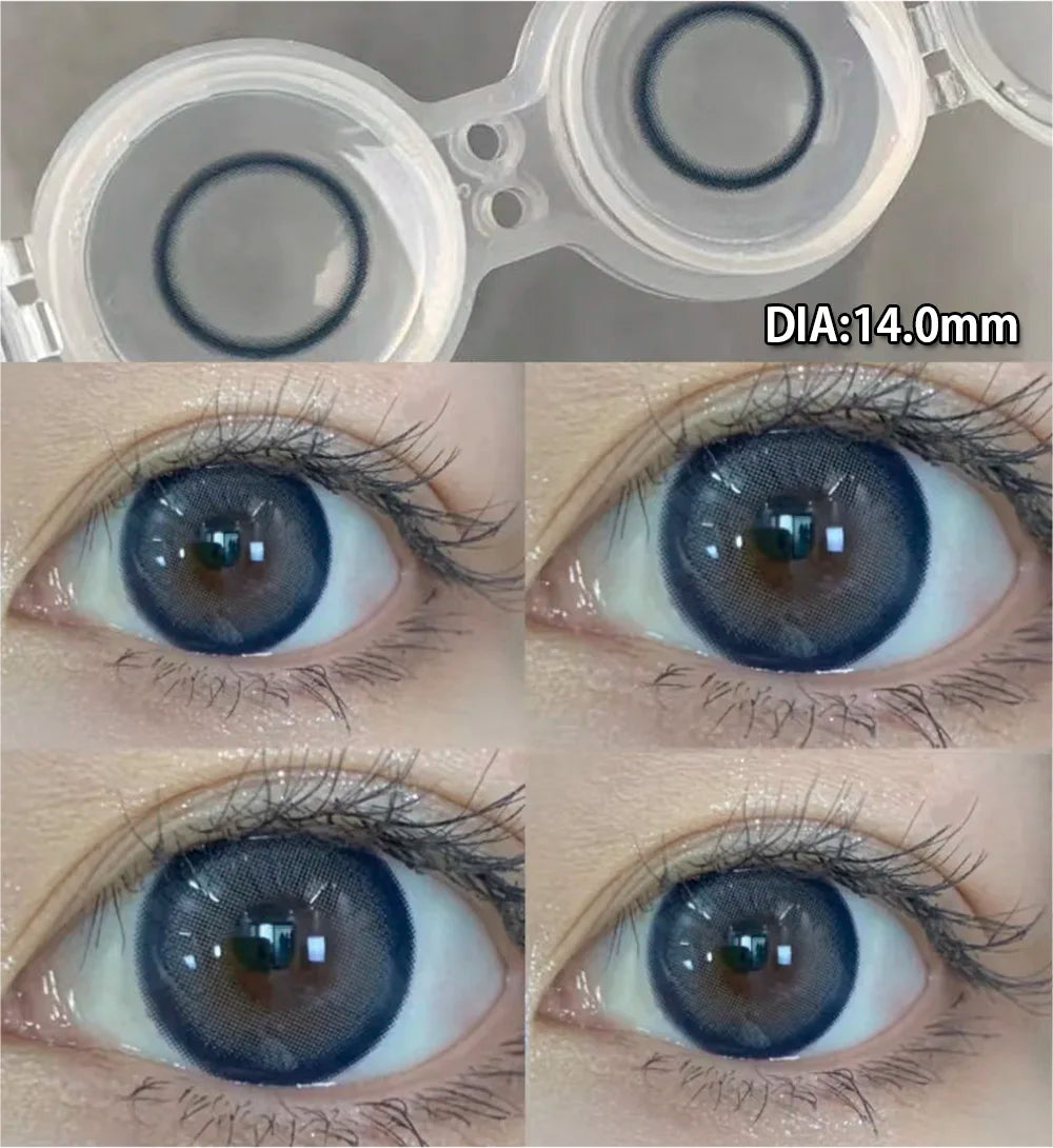 2pcs Contact Lenses With Degree Prescription Colored Pupils for Natural Effect Eyes Black Lenses Yearly Fast Shipping