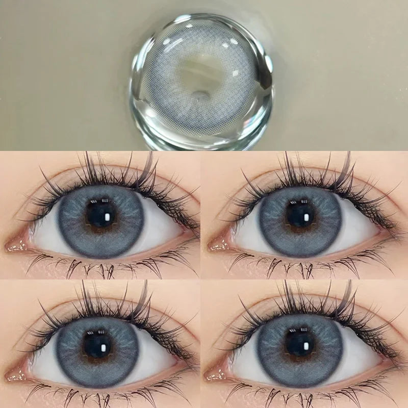 1Pair Blue Eye Lenses Contact Lenses for Eyes Color with Diopters Myopia 0 to -8.00 Degree High Quality Korean Lenses