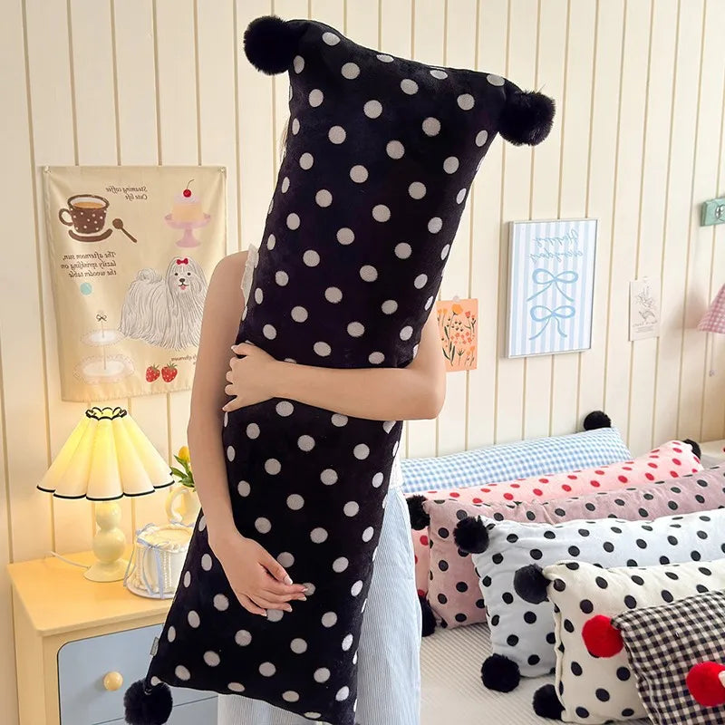 1PC 40x115cm INS Plush Long Milk Velvet Pillow Case for Women Sleeping Side Soft Pom-pom Ball Pillowcase Cover Home Decoration