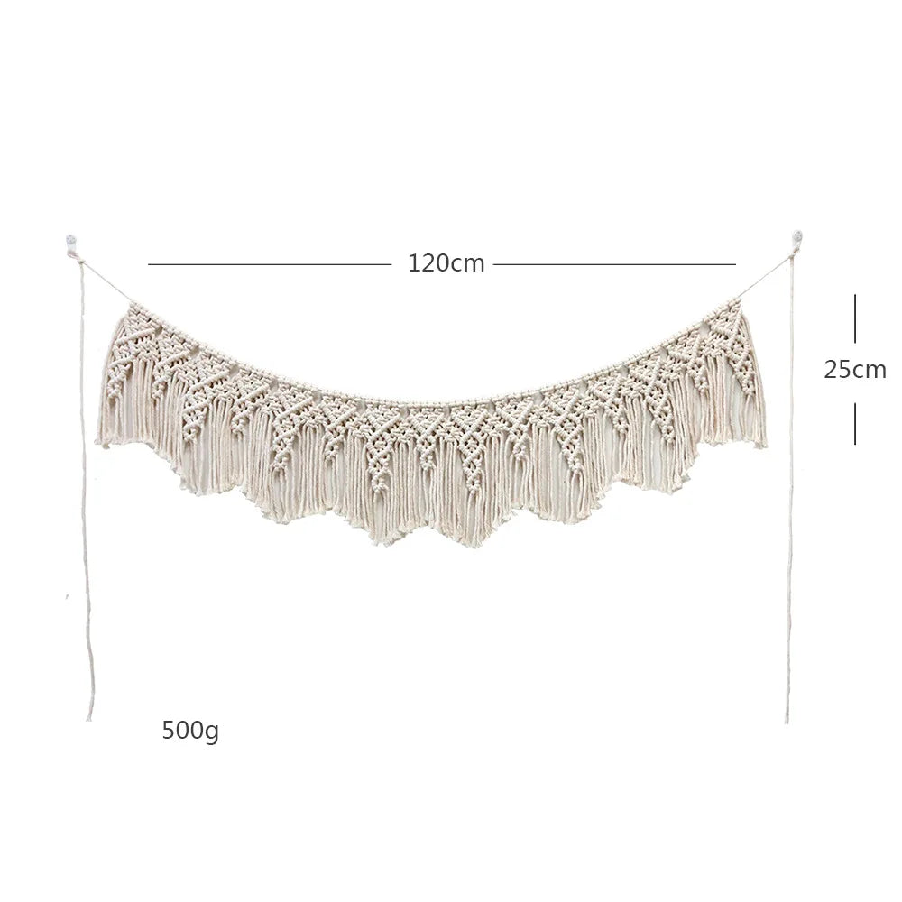 Handwoven Tassel Decorative Tapestry Small Curtain Home Wall Decor Sofa Living Room Background Wall Mural Nordic Style Rectan...