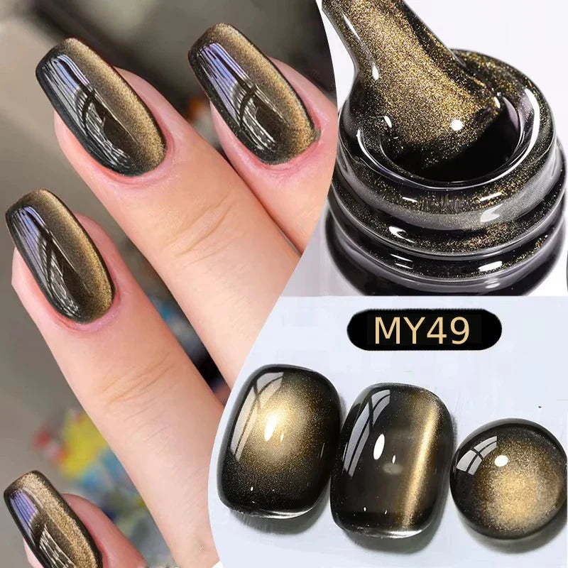 10ml Only Green Glass Bead Cat Magnetic Gel Nail Polish Guava Soda Grape Iced Crystal Salon Soak Off Gel Manicure