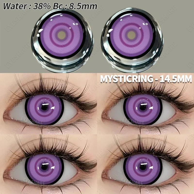 2pcs Cosplay Colored Contact Lenses Crazy White Contact Lenses Anime Black Eye Lenses Halloween Beauty Makeup Lens