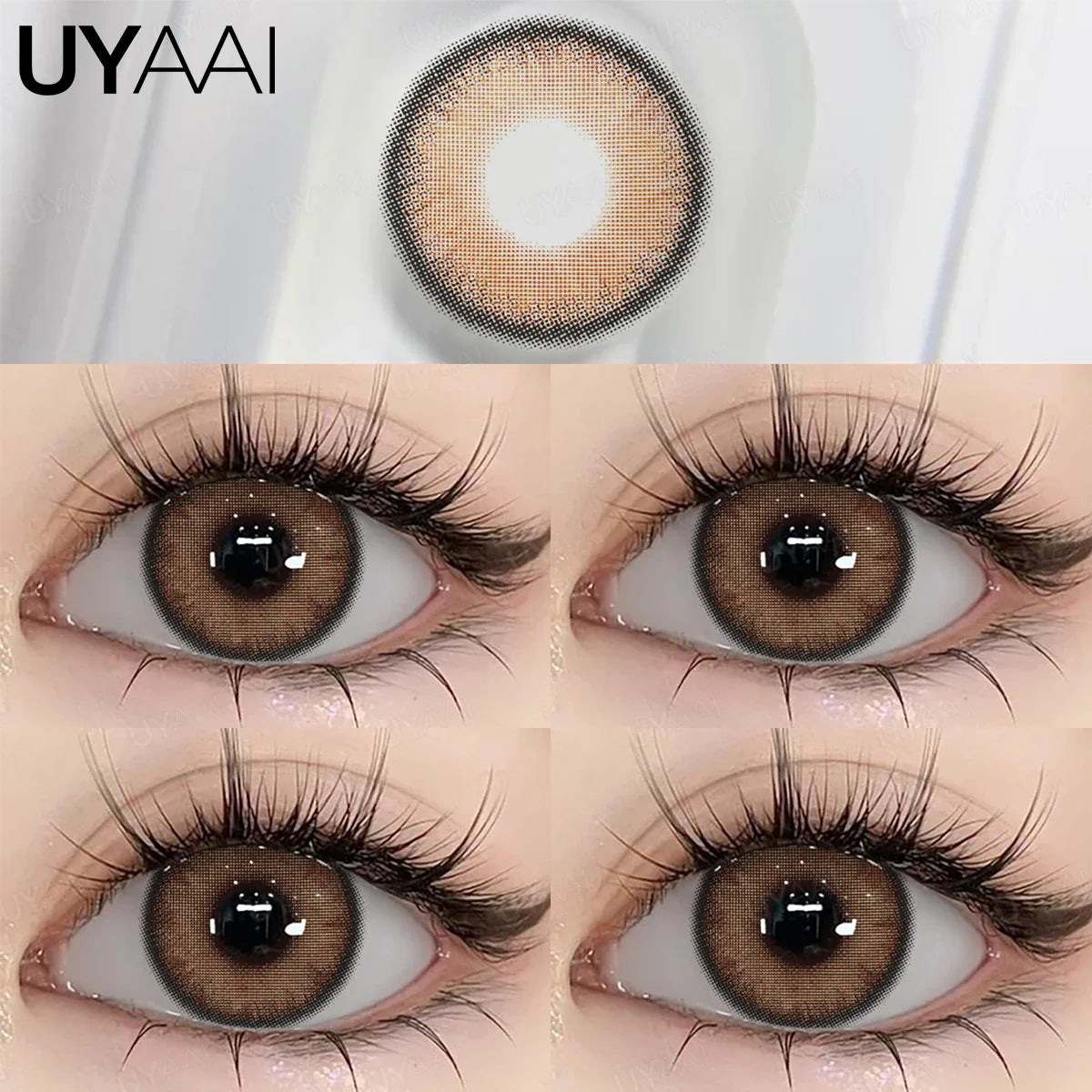 Black Hydrogel Circle Lenses for Dolly Eye Effect, 14.5mm Diameter for Big Sparkling Eyes, Hydrating & Age-Diminishing