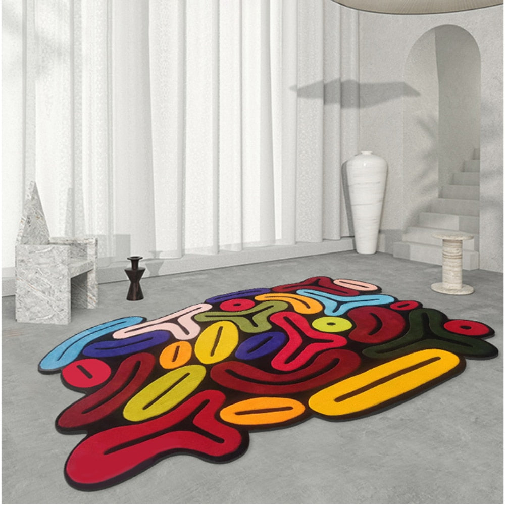 Fashionable Living Room Carpet Large Area Fluffy Blanket Irregular Shape Bedside Rug Non Slip Sofa Coffee Table Floor Mat