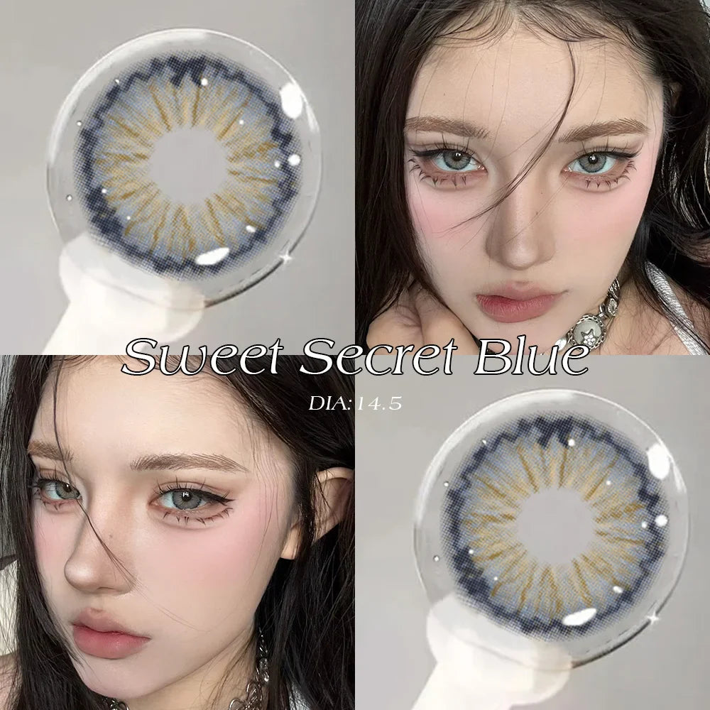 Colored Contact Lenses for Eyes Gray Pupils Lens Fashion Blue Eye Contacts Green Lenses Brown Lenses Yearly 2pcs