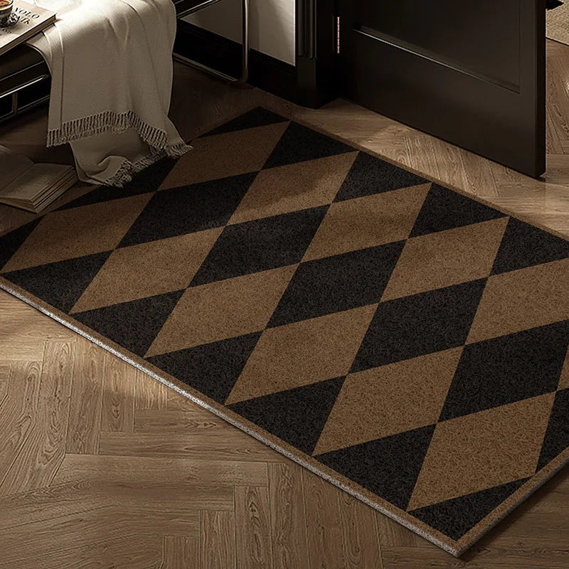 Modern Geometric Wire Loop Mat Dust-Resistant Non-slip Waterproof Easy-to-Clean for Indoor Entryway Living Room
