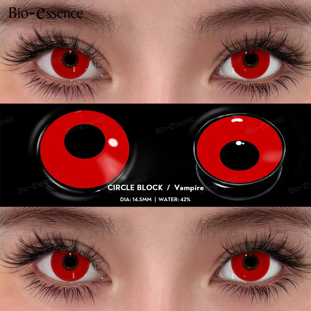 1 Pair Hallowee Contact Lenses for Eyes Cosplay Lenses Anime Lenses Anime Accessories Lenses Black Lenses Pink Lens