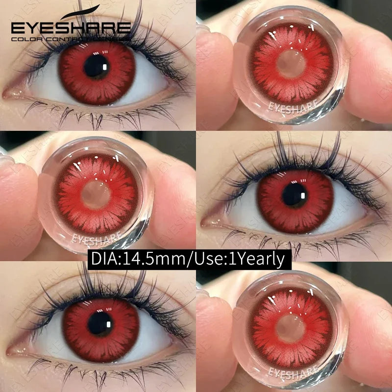 Halloween White Colored Contact Lenses Cosplay Crazy Red Contact Lenses Black Anime Eye Lenses White Beauty Makeup Lens
