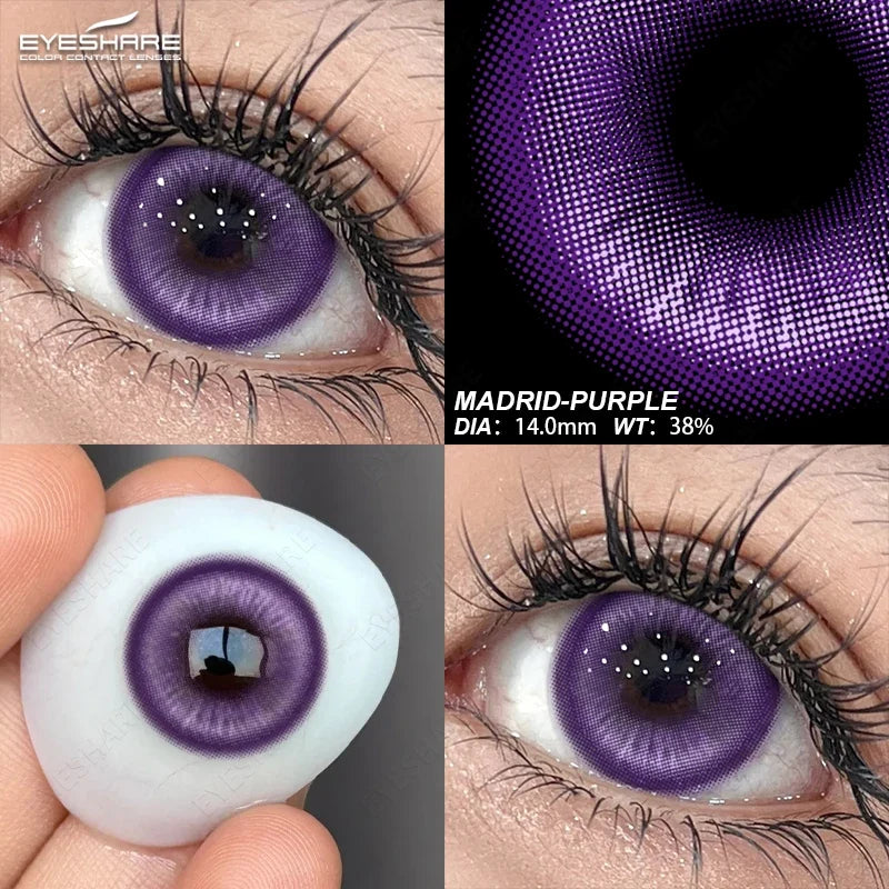 2pcs Colored Contact Lenses Halloween Cosplay White Crazy Contact Lenses Anime Red Eye Lenses Green Makeup Contact Lens