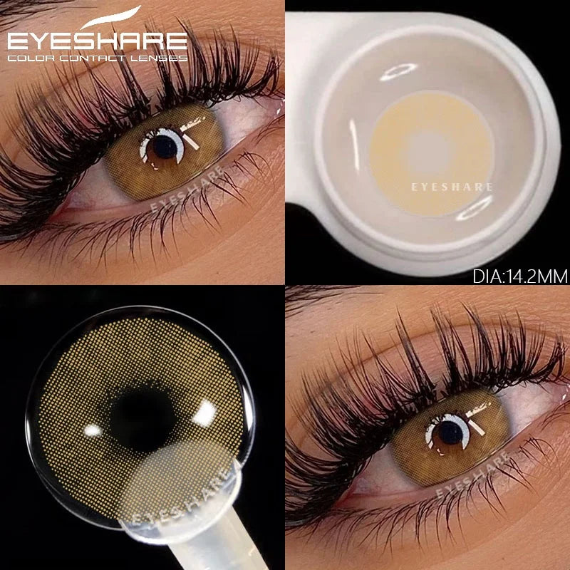 1pair Natural Colored Contact Lenses Brown Eye Lenses Gray Makeup Eyes Pupils Lens Yearly Green Beautiful Pupils Yearly