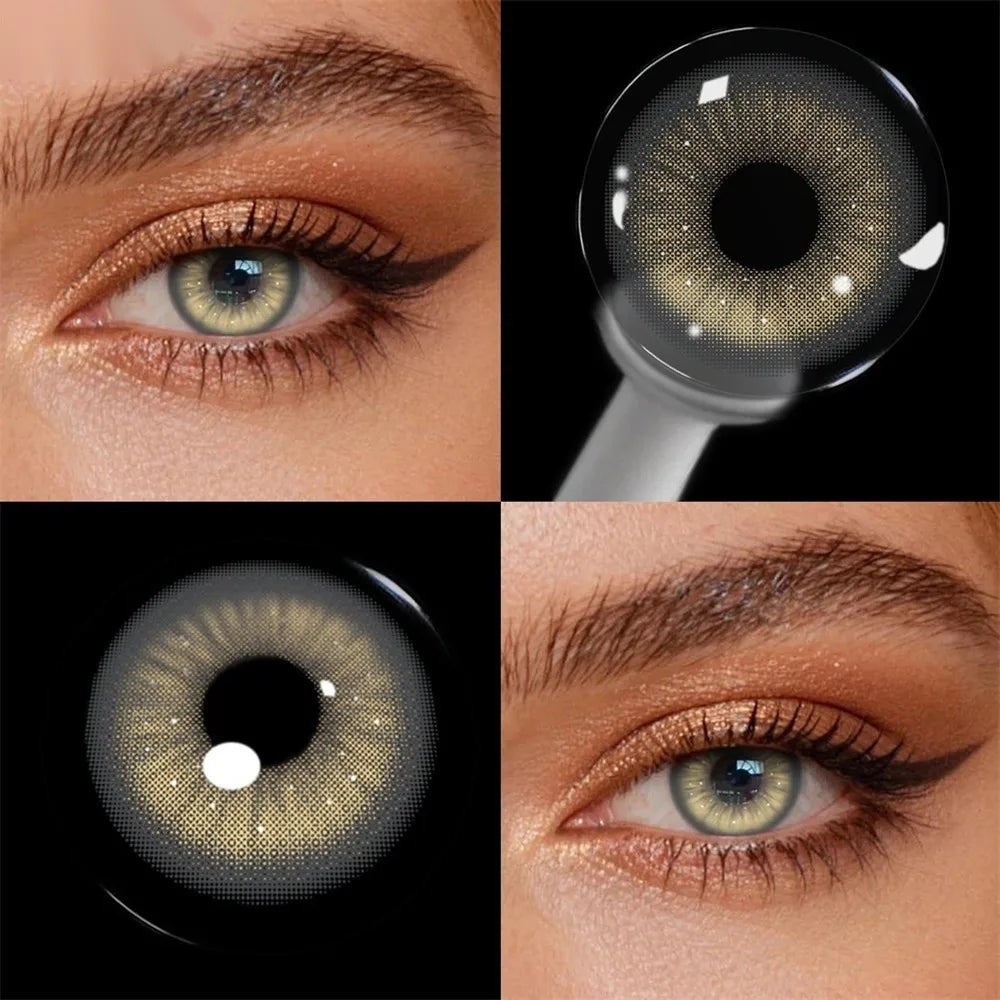 Eye Eyes Color Contacts Colored Contact Lenses Lens Cosmetics Beauty Blue Green 14.5mm 2Pcs 6 Months Half Year Use