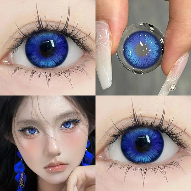 2pcs Korean Colorld Contact Lenses with diopter Pink Pupils Contact Lenses Natural Beauty Soft Lenses Fast Shipping