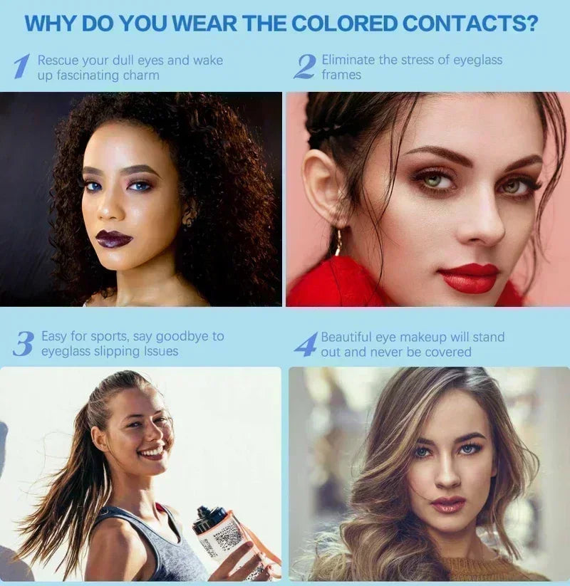 1pair Natural Color Contact Lenses for Eyes Blue Eye Lens Gray Lenses Fashion Korean Beauty Pupils Yearly Makeup Lens