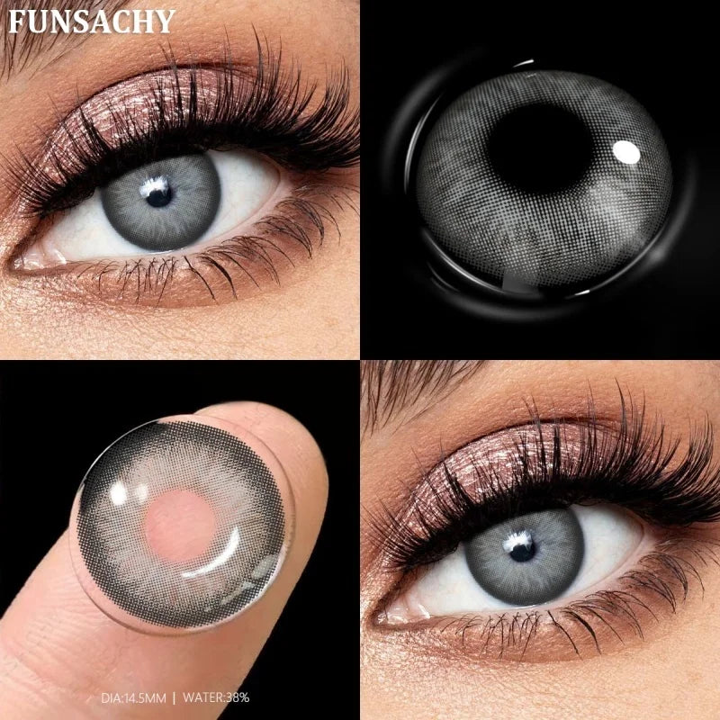 1 Pair Gray Color Contact Lenses for Eyes Natural Brown Blue Lenses Green Eye Contacts Beauty Cosmetic Pupils Yearly