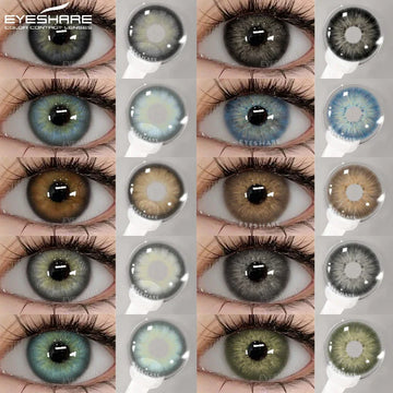 Ikeehome  2Pcs Color Contact Lenses with Eyes Natural Blue Contact Lenses Brown Pupils Beauty Gray Lenses Yearly Green Contacts