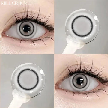 1 Pair White Halloween Cosplay Cat's Eyes Colorld Contact Lenses Anime Grey Contact Lenses Yellow Bloodthirsty Pupils