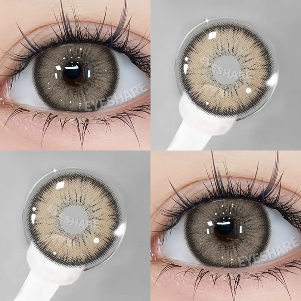 2pcs Blue Color Contact Lenses Natural Gray Eye Lens Beautiful Pupils Yearly Fashion Brown Softlens Cosmetics