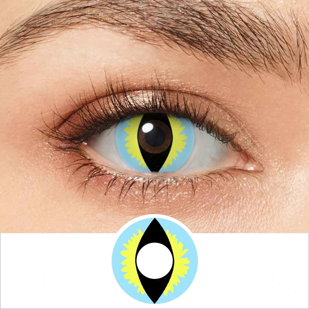 Yearly Use Halloween Contact Lenses For Cosplay Contact Lens Dragon Eye Lens Red/Pink Color Contact Lenses 14.0mm 8.5mm