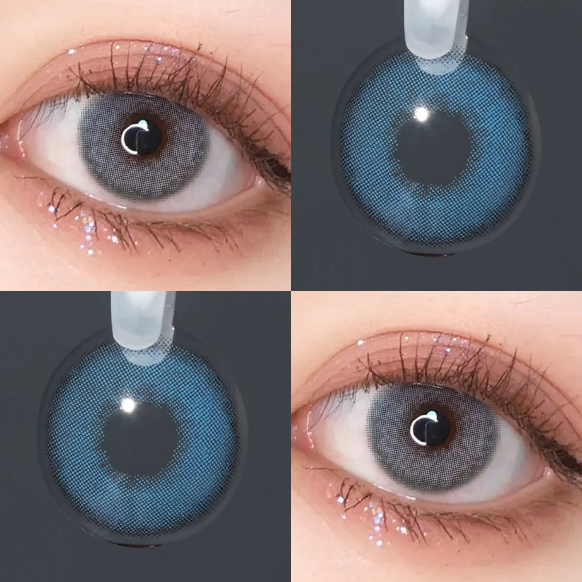 14.2mm Mirage Blue Small Pupil Colored Contact Lenses Half Yearly Natural Soft Lens For Women Daily Makeup Contacts