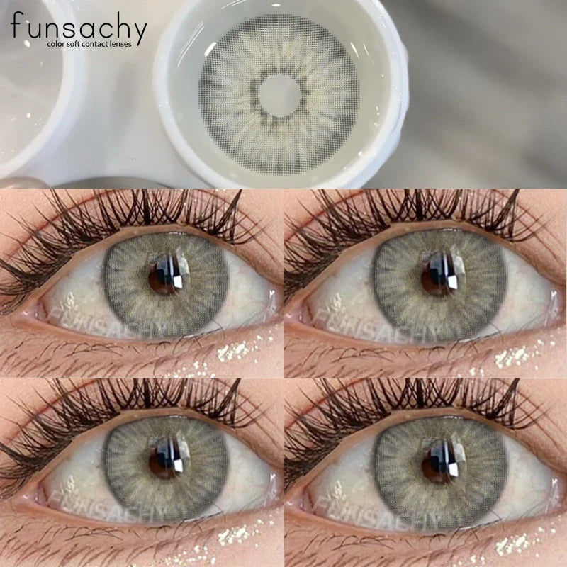 Natural Brown Contact Lense for Eyes Colorcon Blue Lenses Beautiful Gray Pupils Cosmetics Yearly Soft Eyes Contact Lens