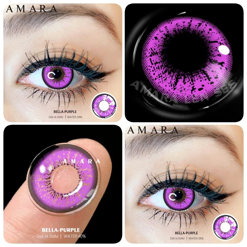 Yellow Contact Lenses for Eyes 2pcs Anime Cosplay Colored Lenses Purple Crazy Halloween Lenses Contact Lens Beauty Makeup