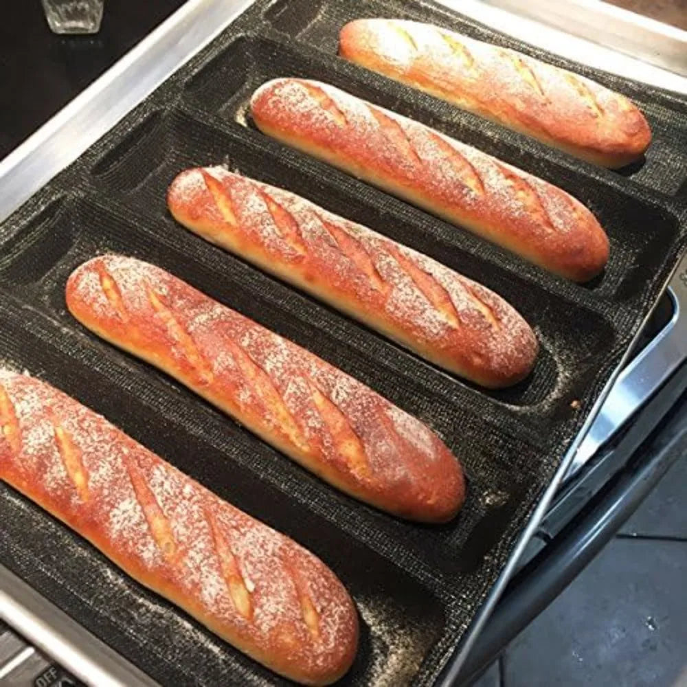 Silicone Bread Forms Hot Dog Bread Molds Non Stick  Perforated Italian Loaf Mold for Home Baking Long French Baker's Tray