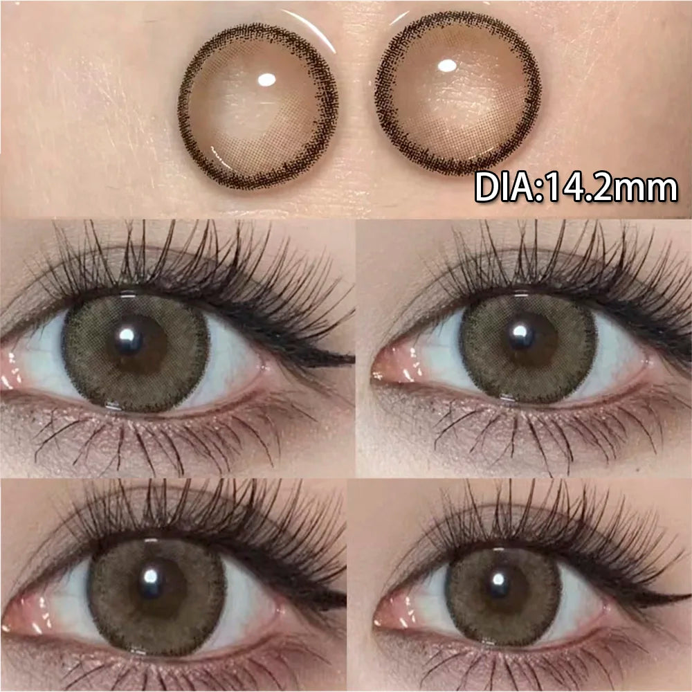 2pcs Contact Lenses With Degree Prescription Colored Pupils for Natural Effect Eyes Black Lenses Yearly Fast Shipping