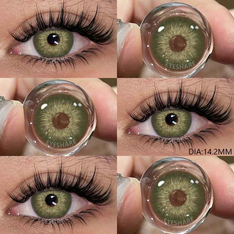 Color Contact Lenses For Eyes 1pair Yearly Natural Eye Green Color Lens Cosmetic Soft Eye Lenses Beauty Pupils Blue Lenses