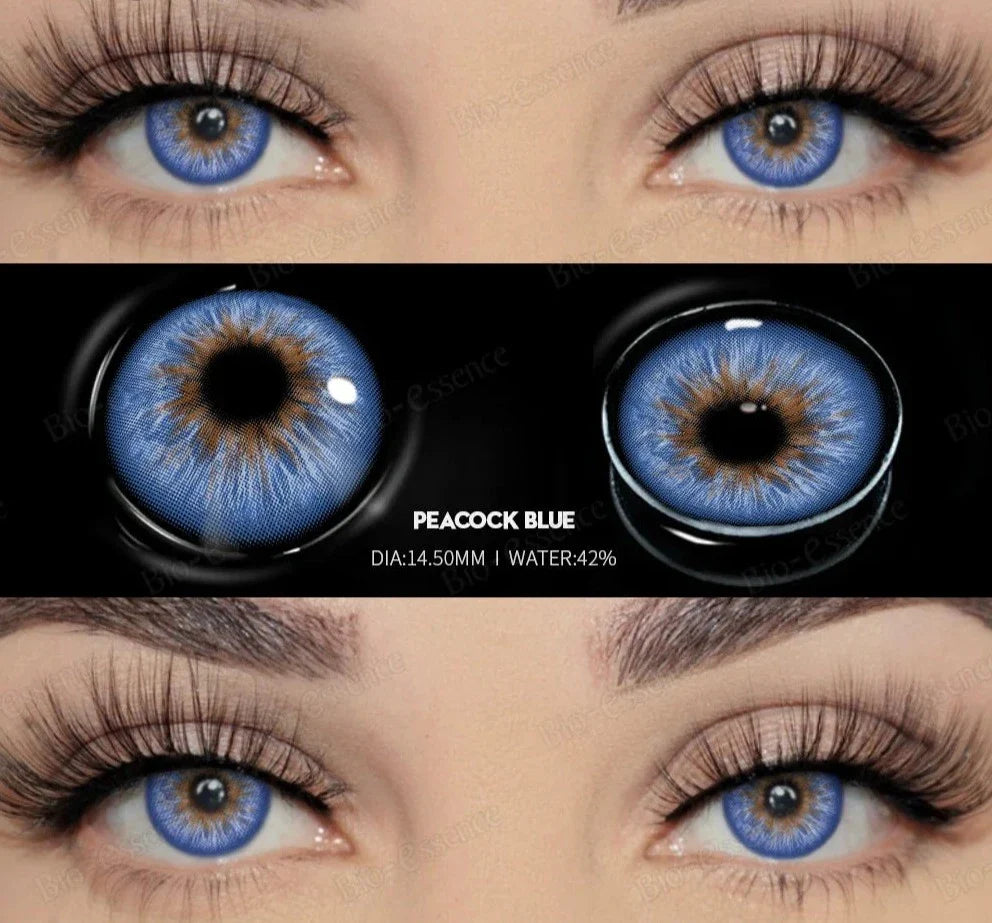 1 Pair Colored Contact Lenses with Degree Natural Eye Contact Prescription Lens Fashion Lenses