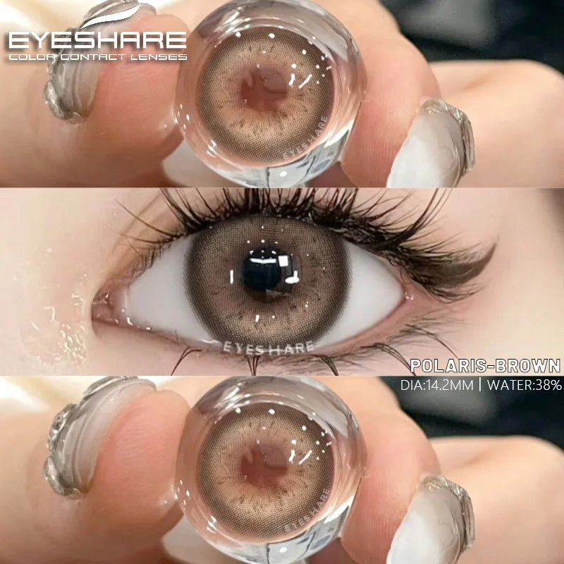 Ikeehome  2pcs Colorful Contact Lenses for Eyes Brown Lenses Colorcon Lenses Beauty Gray Eye Contacts Lens Yearly Blue Lenses