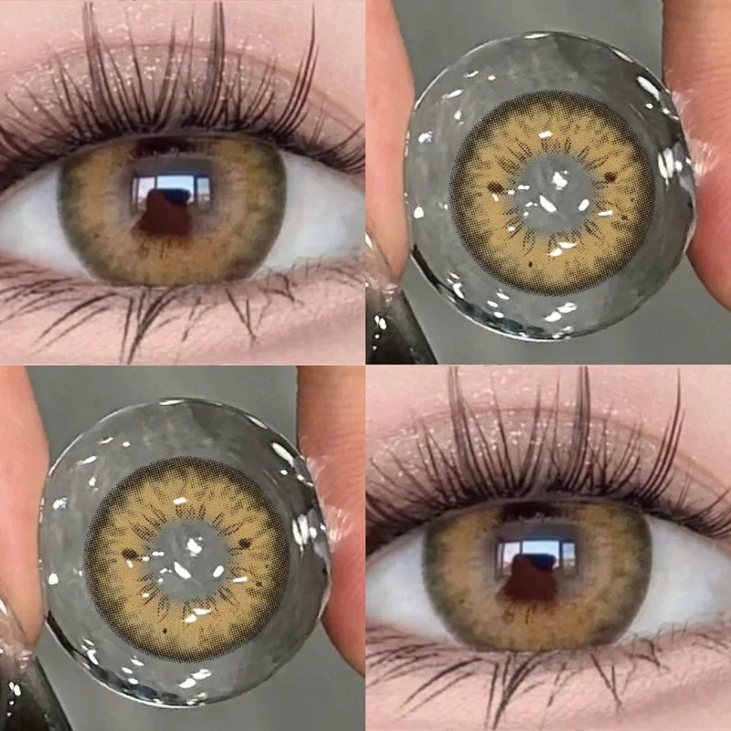 2PCS Color Contact Lenses for Eyes with diopters Myopia Green Blue Pupils Lenses Beauty Cosmetics Multicontact Lenses
