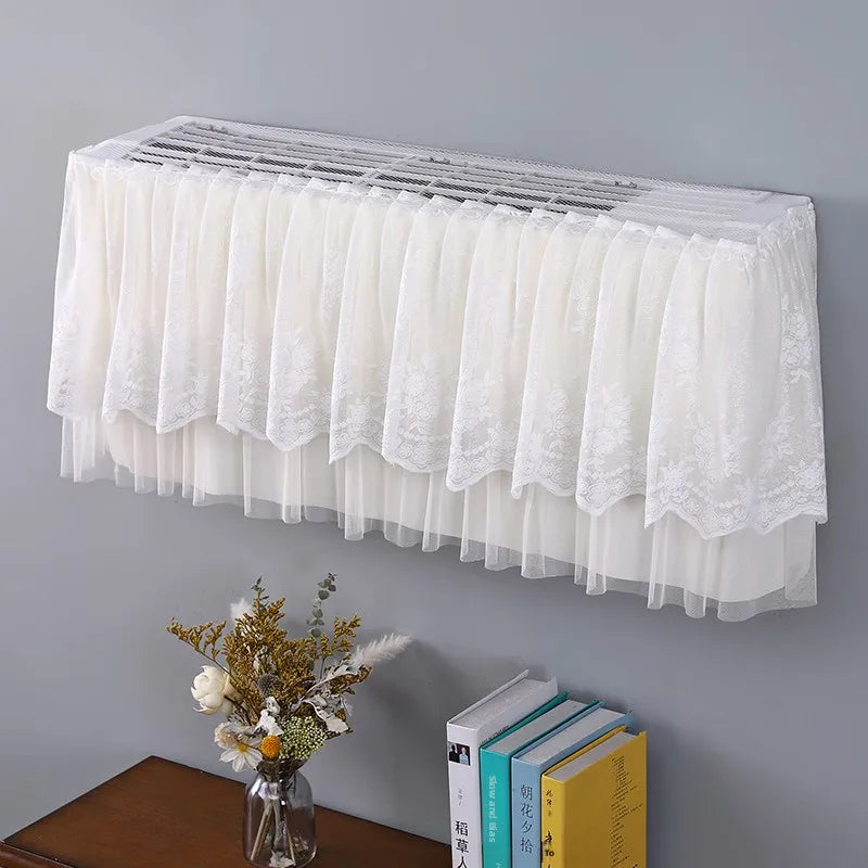 Bedroom Hanging Air Conditioner Cover Full Wrap Windshield Curtain Lace Design Universal Fit for Midea  Dustproof