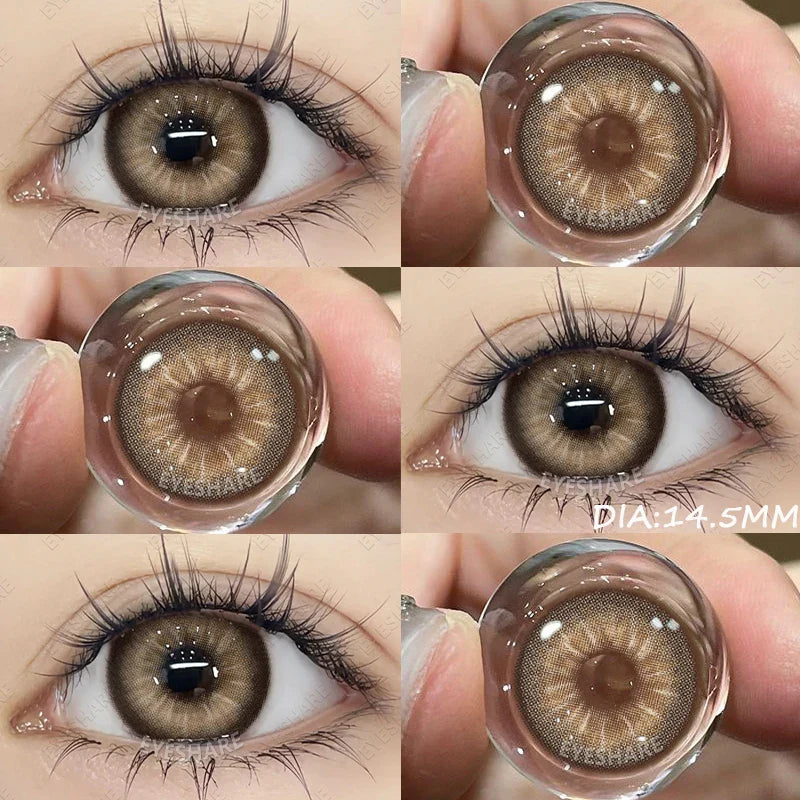 1 Pair 14.5MM Large Diameter Color Contact Lenses Big Eyes Black Contacts For Eyes Brown Lenses Cosmetic Contact Lenses
