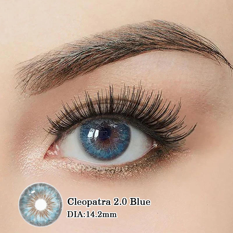 New 1pair Colored Contact Lenses for Eyes Blue Graduated Fashion Blue Eyes Lenses Yearly urban Gray Avatar Brown 2.0