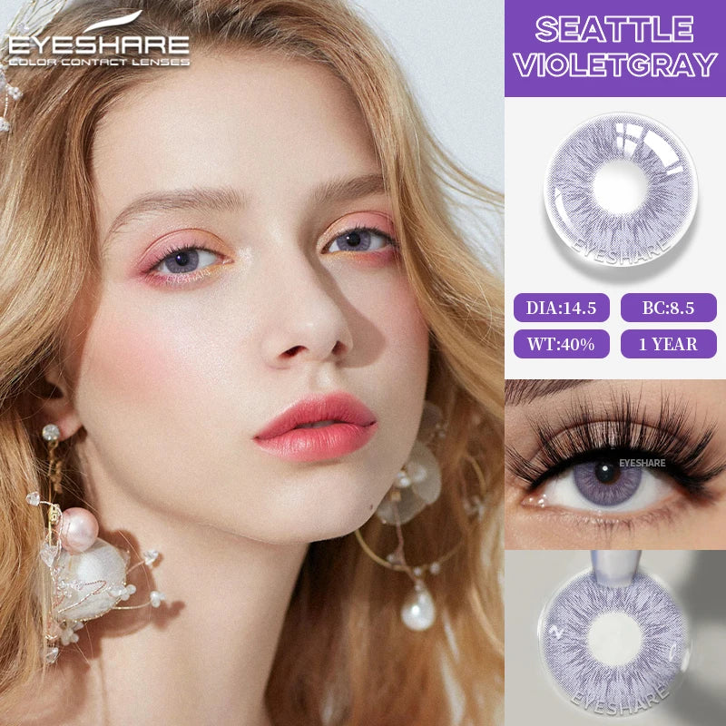 1Pair Fashion Blue Green Colored Contact Lenses Gray Brown Beautiful Pupils Cosmetic Black Eyes Lens Yearly EyeContacts