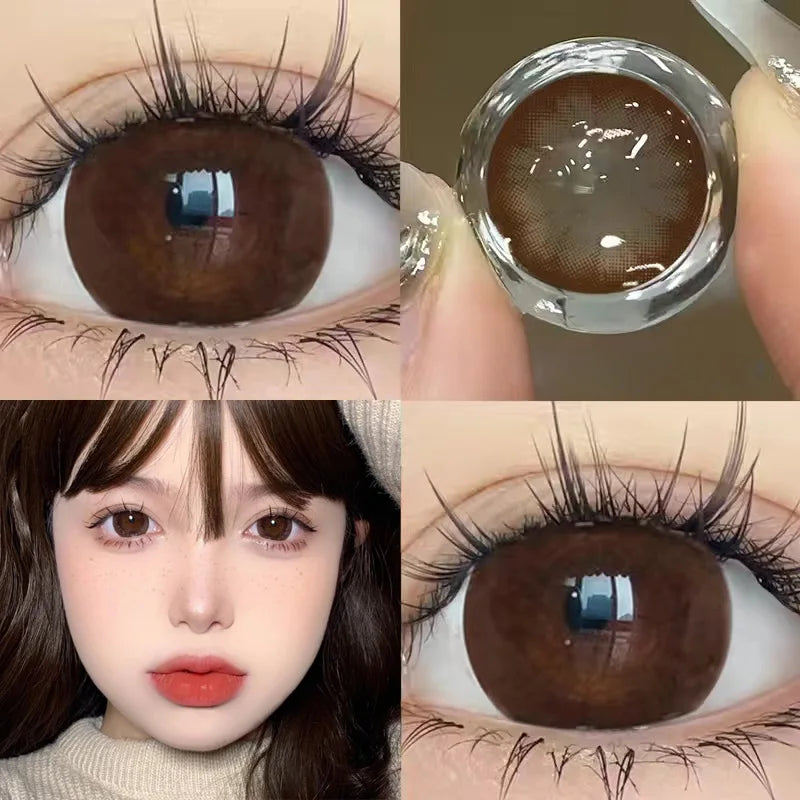 2pcs/Pair Cosmetic Contact Lens Natural Contact Lenses For Eyes Prescription with Diopter Large Diameter Eye Lens