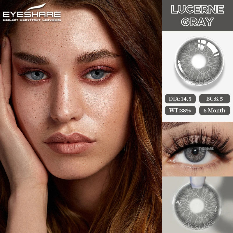1Pair Fashion Blue Green Colored Contact Lenses Gray Brown Beautiful Pupils Cosmetic Black Eyes Lens Yearly EyeContacts
