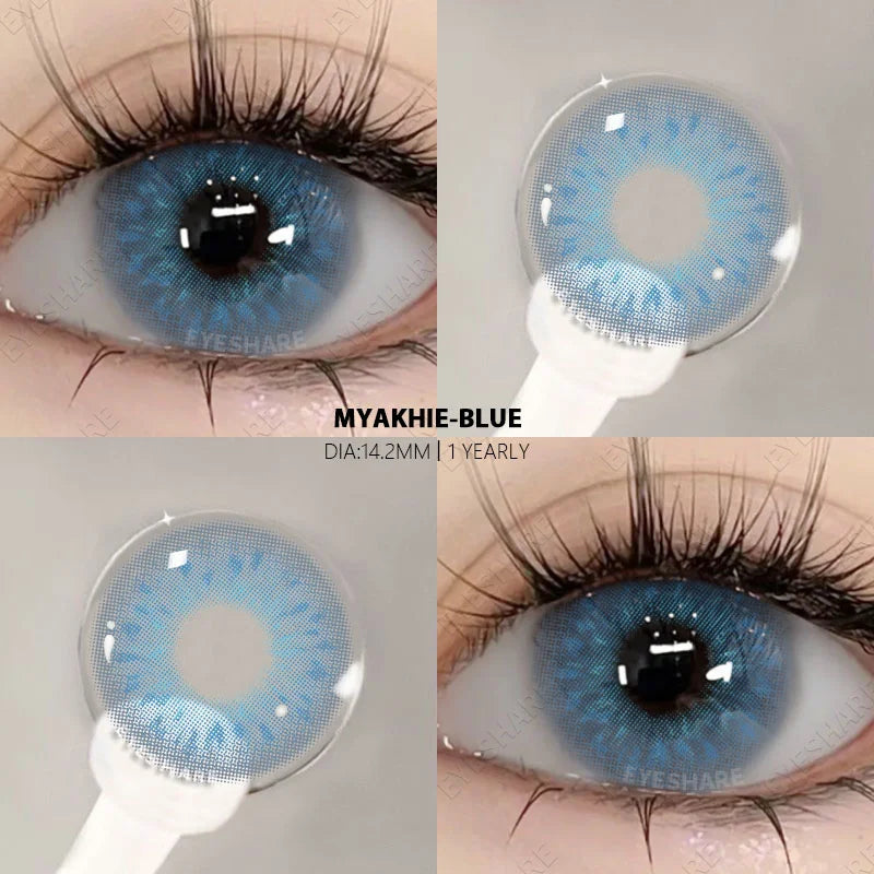 1pair Colored Contacts Lenses for Eyes Fashion Blue Lenses Green Contacts Lenses Yearly Brown Eyes Lens Gray Pupils