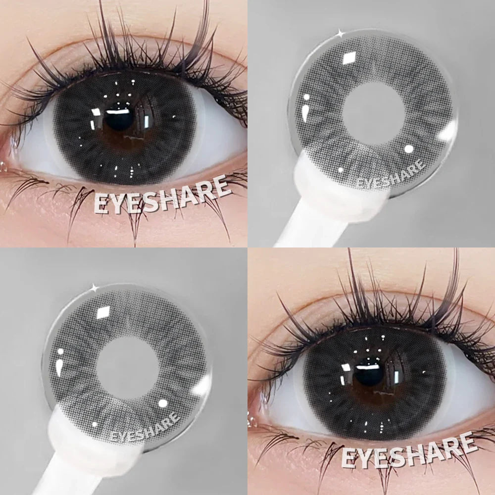 2pcs Blue Color Contact Lenses Natural Gray Eye Lens Beautiful Pupils Yearly Fashion Brown Softlens Cosmetics