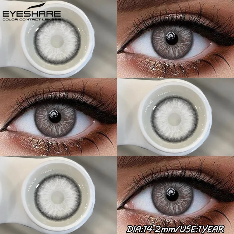 1Pair Fashion Colored Contact Lenses for Eyes Big Blue Eye Lens Natural Yearly Cosmetics Beauty Women Men Pupils