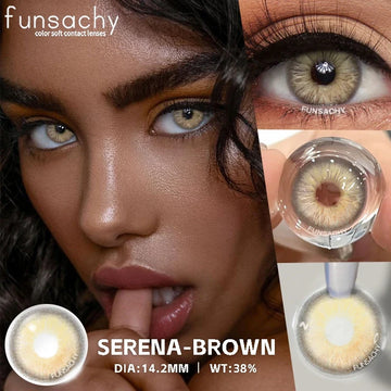 1 Pair Colored Contact Lenses with Case Lenses Beauty Pupils Green Contacts Circle Lens Natural Korean Softlens Yearly